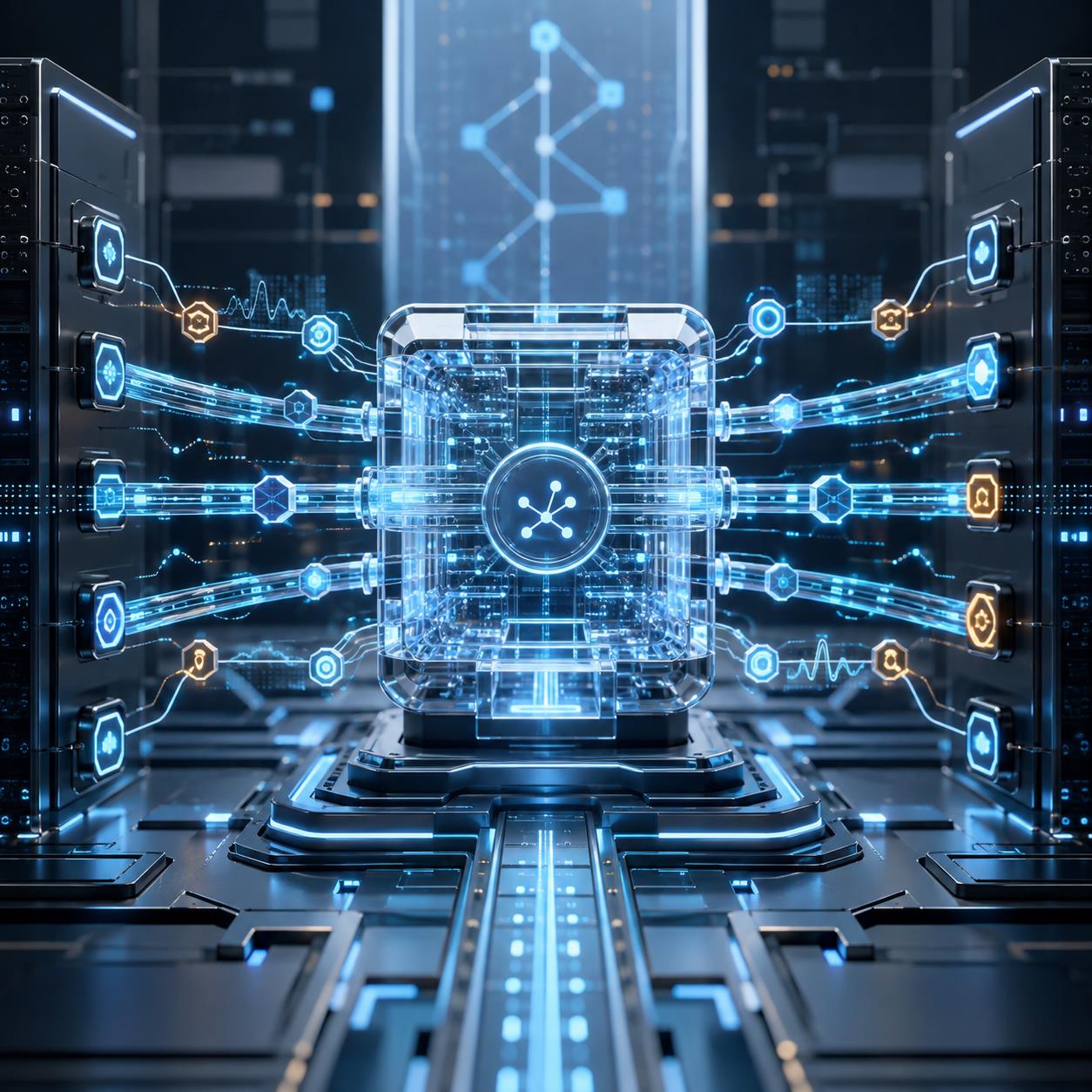 Codex API中转站调用链路观测 3D 科技渲染